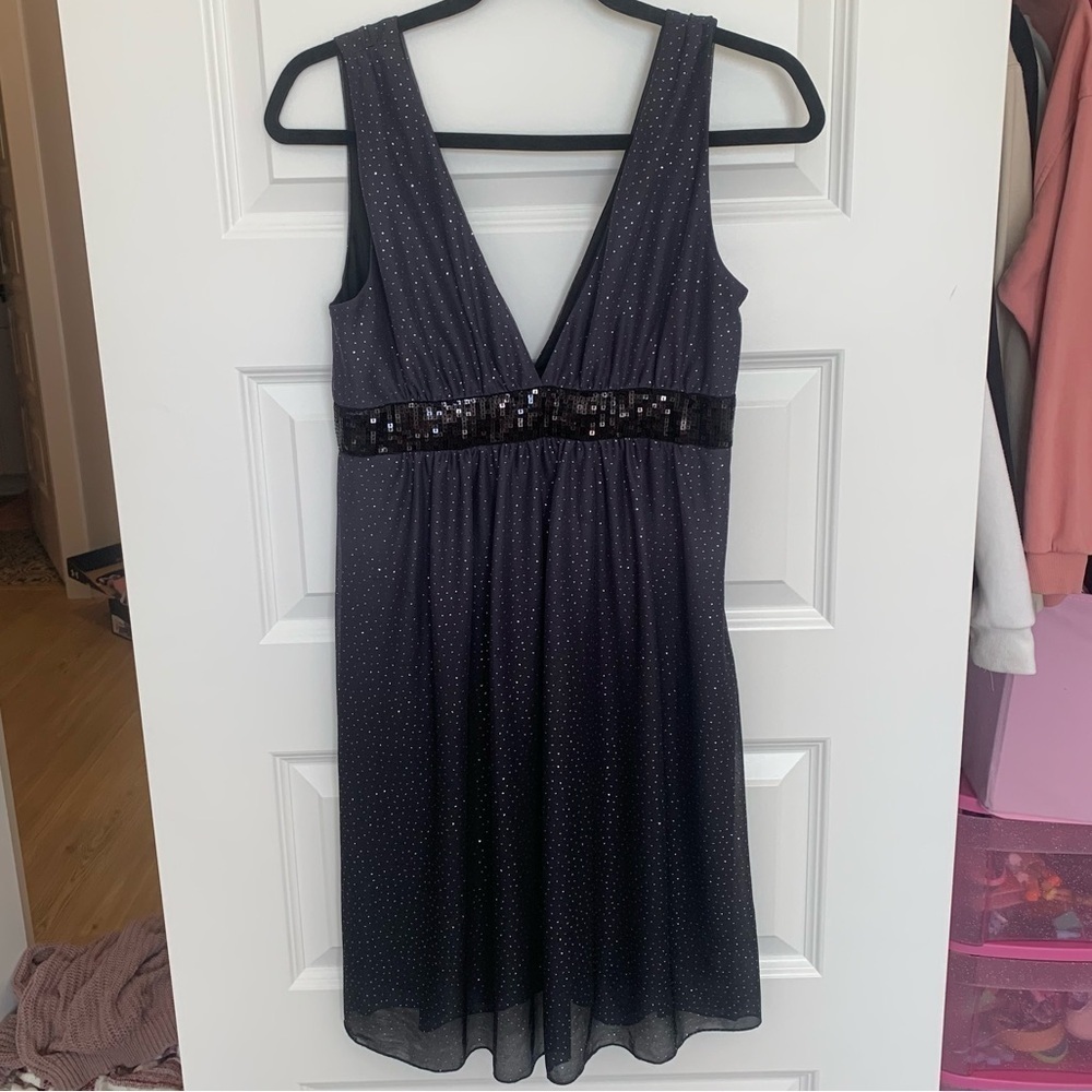 Eyeshadow Ombre Sequin Glitter Dress Size 5 Grey Black
